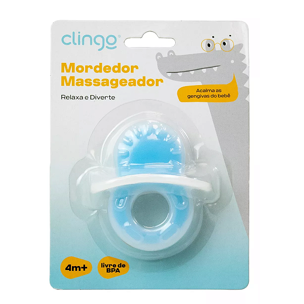 Mordedor e Massageador Azul - Clingo