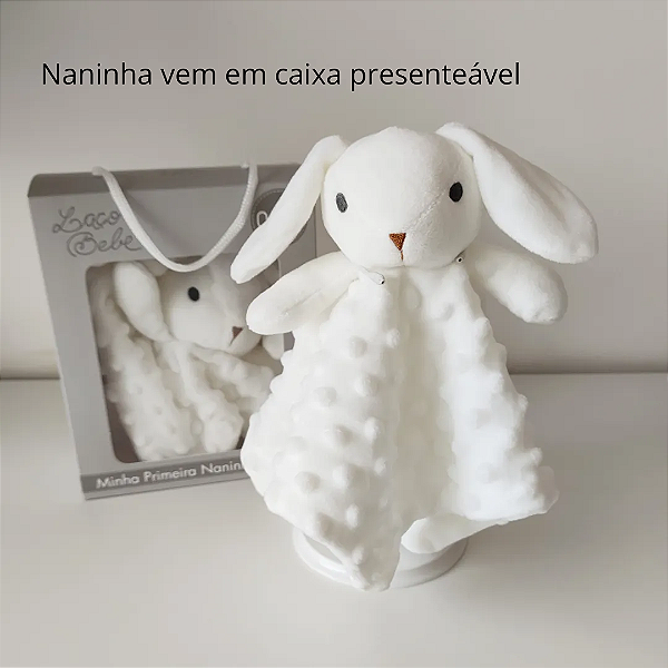 Naninha Minha Primeira Naninha Cachorro Bege - Laço Bebê