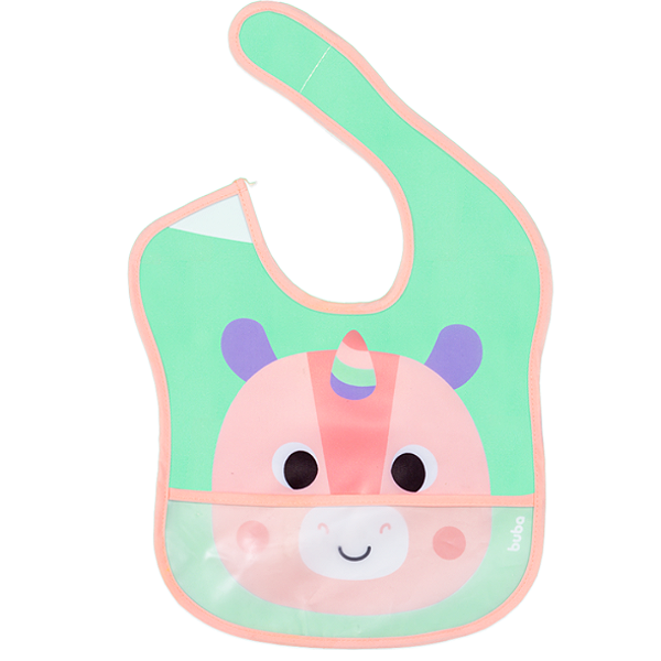 Babador com Bolso Impermeável Bubazoo Unicórnio - Buba