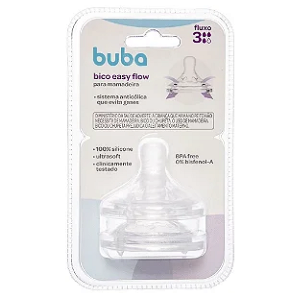 Bico de Mamadeira Easy Flow Fluxo 3 (+4m)  Buba