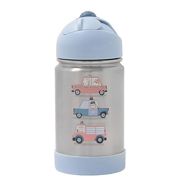 Garrafa Flip Térmica Infantil Patrulha com Alça de Silicone - Büp Baby