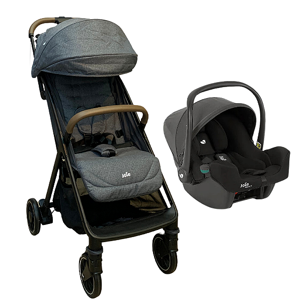 Kit Carrinho Pact Pro Cinza Misty Grey + Bebê Conforto i-Snug- Joie