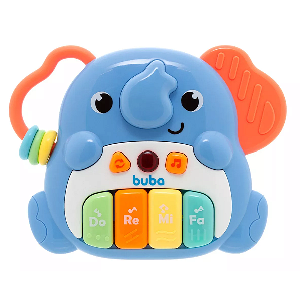 Teclado Infantil Interativo Musical Elefante Azul - Buba
