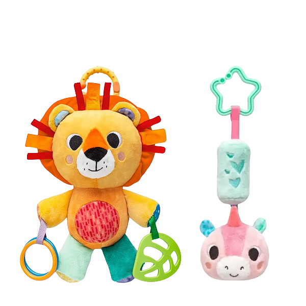 Kit com 2 Brinquedos Pelúcia Leão e Unicórnio - Buba