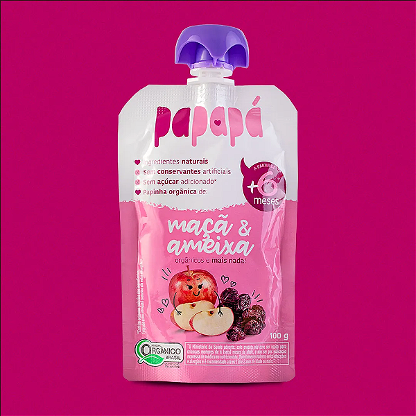 Papinha Orgânica de Maçã e Ameixa 100g - Papapá