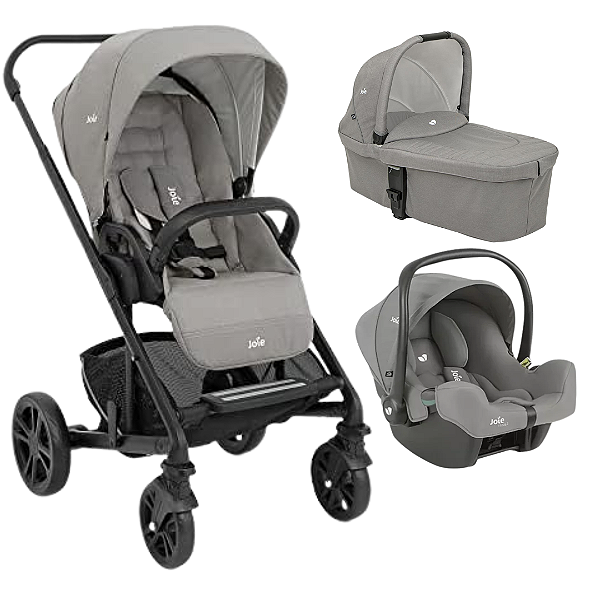 Trio Carrinho Chrome Pebble com moisés e bebê conforto - Joie