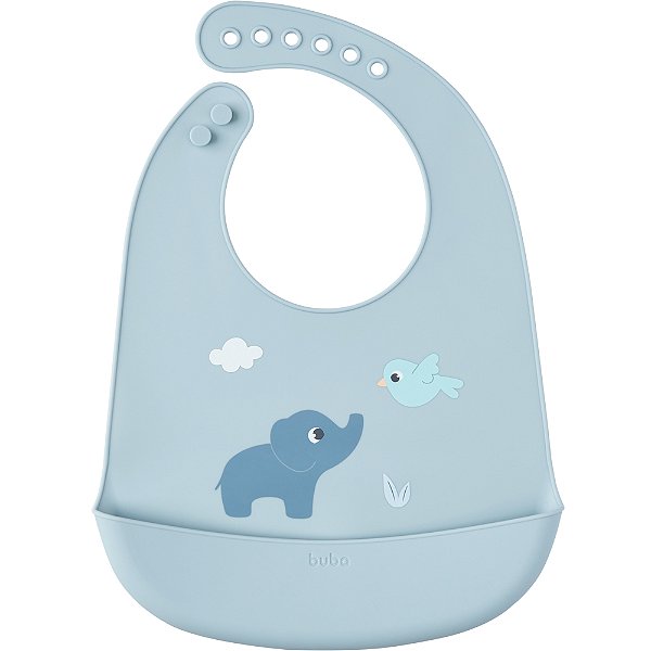 BABADOR DE SILICONE COM PEGA-MIGALHAS CLOUDY AZUL - BUBA