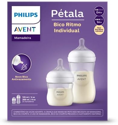 Kit Duplo Mamadeira Pétala Transparente 125ml + 260ml - Avent