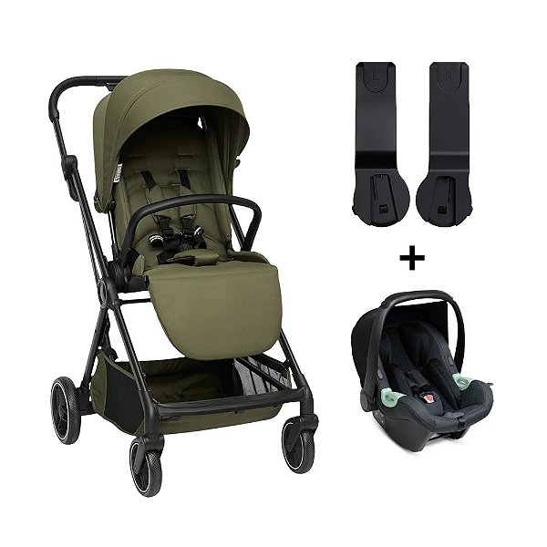 LANÇAMENTO Kit Carrinho de bebê Sienna Olive + Bebê Conforto Tulip Storm - ABC Design