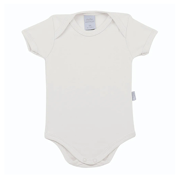 Body Manga Curta Suedine Prime Cotton Marfim Off white - Piu Piu