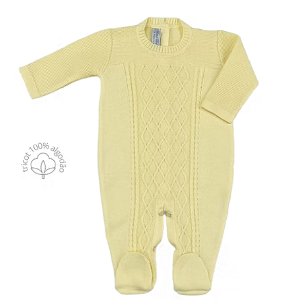Macacão Tricot Losango Amarelo - Verive