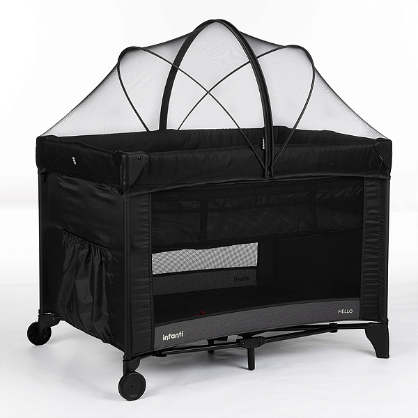 Berço Hello Cinza Preto Noite até 18kg - Infanti