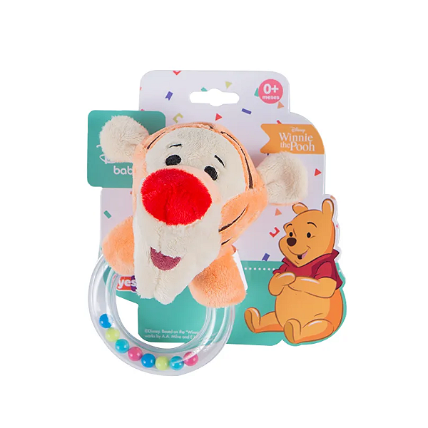 Chocalho Pelúcia Tigrão - Disney Baby - Laranja