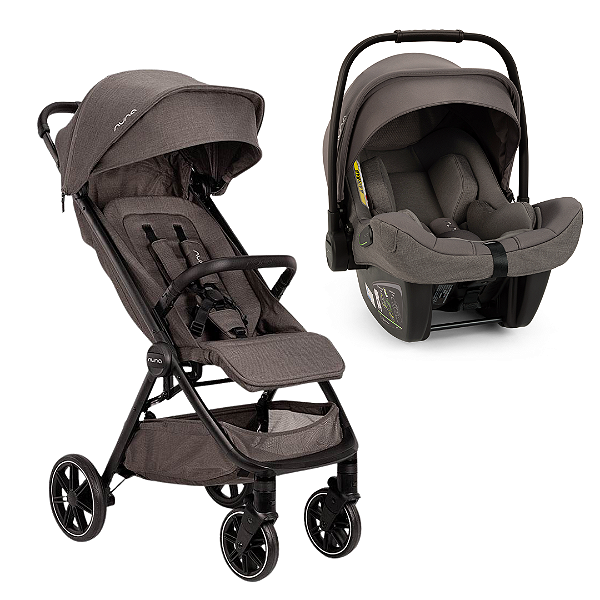 Kit Carrinho Nuna Trvl LX Cinza Thunder + Bebê Conforto Pipa Next Thunder - Nuna