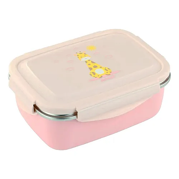 Lancheira Bentô Box Girafa Rosa 550ml - Pimpolho