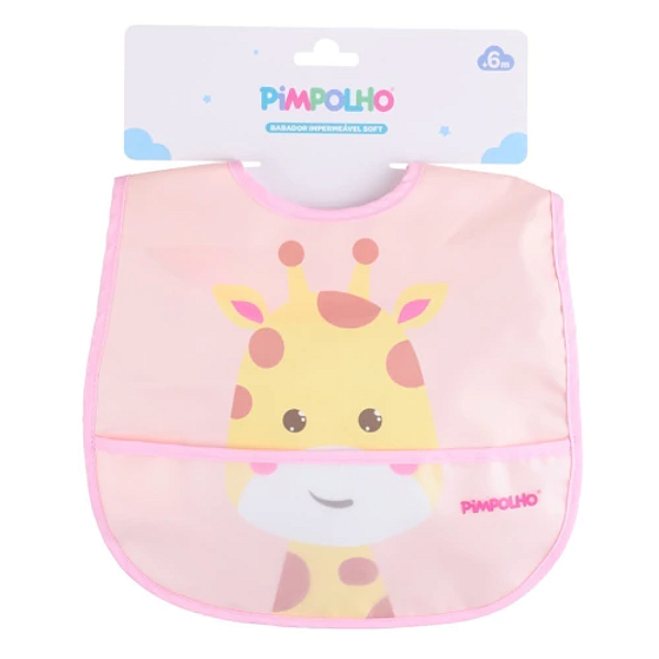 Babador Impermeável Soft +6 M Girafa Rosa - Pimpolho