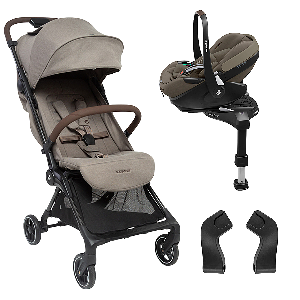Kit Carrinho Olso Carbon Twillic Truffle + Bebê conforto Pebble Pro Twillic Truffle - Maxi Cosi