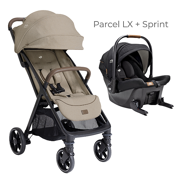 LANÇAMENTO Kit Carrinho Parcel LX Bege Sandstone + Bebê Conforto Sprint - Joie