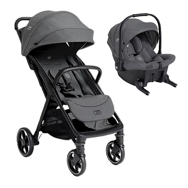 LANÇAMENTO Kit Carrinho Parcel LX Chumbo Ebony + Bebê Conforto Sprint Ebony - Joie