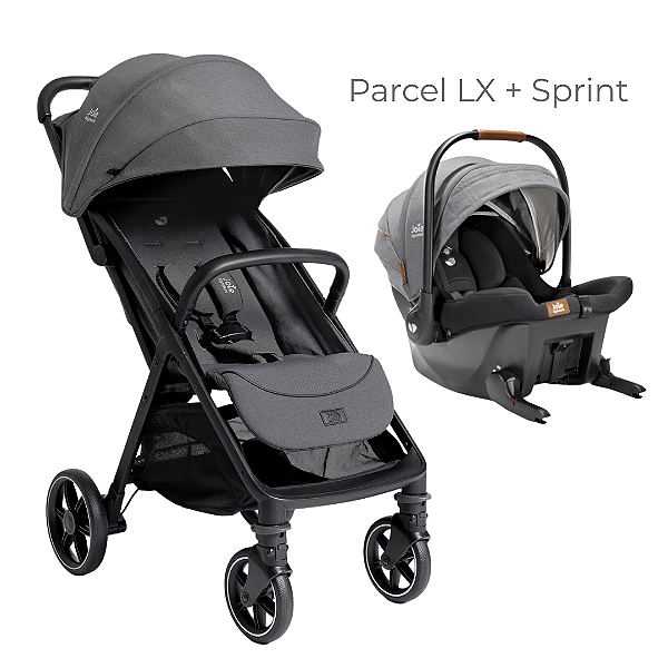 LANÇAMENTO Kit Carrinho Parcel LX Chumbo Ebony + Bebê Conforto Sprint - Joie