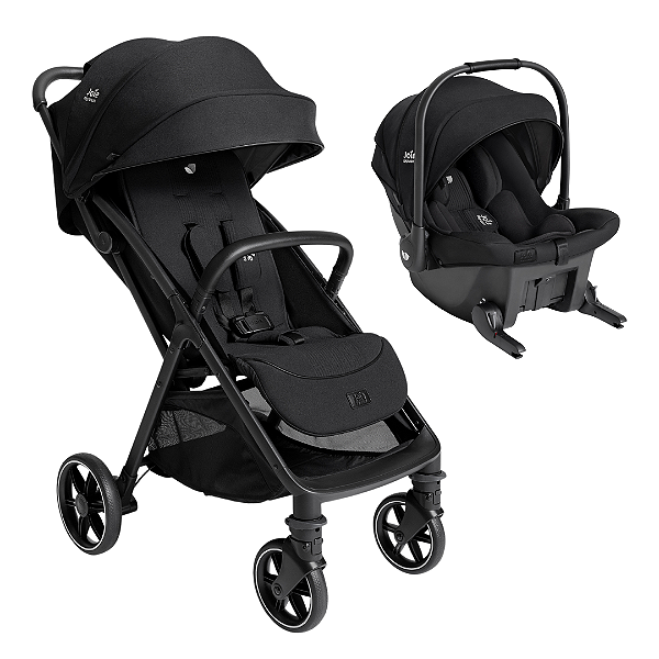 LANÇAMENTO Kit Carrinho Parcel LX Preto Eclipse + Bebê Conforto Sprint New Eclipse - Joie