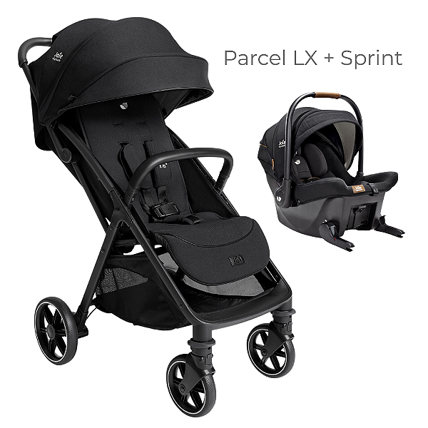 LANÇAMENTO Kit Carrinho Parcel LX Preto Eclipse + Bebê Conforto Sprint - Joie