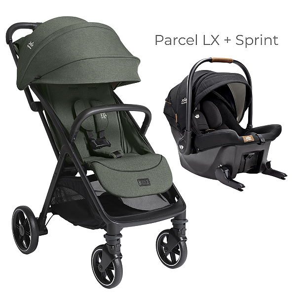 LANÇAMENTO Kit Carrinho Parcel LX Verde Evergreen + Bebê Conforto Sprint - Joie