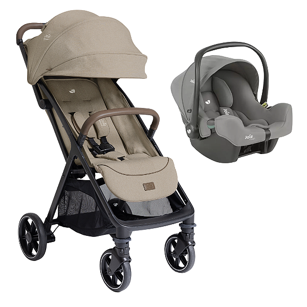 LANÇAMENTO Kit Carrinho Parcel LX Bege Sandtone + Bebê Conforto i-Snug - Joie