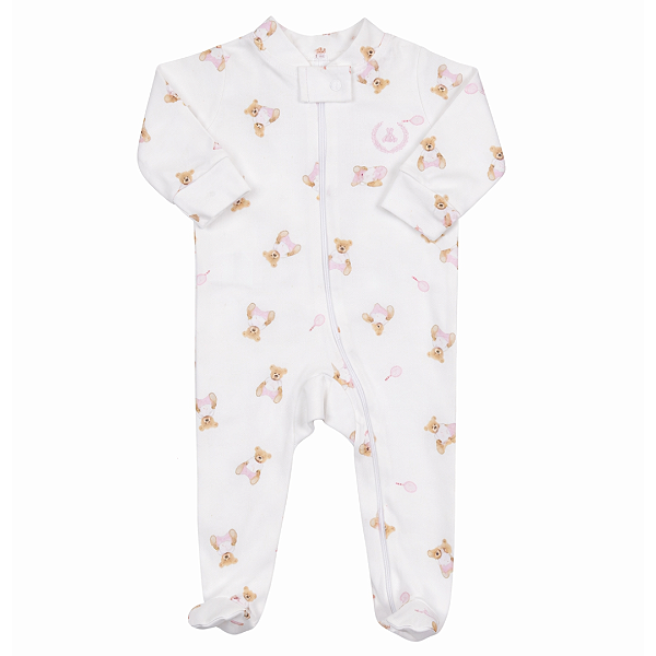 Macacão longo com zíper Ursos Rosa - Coquelicot