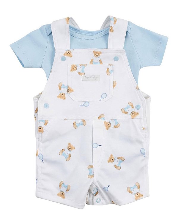 Jardineira 2 peças Azul Ursinhos - Coquelicot