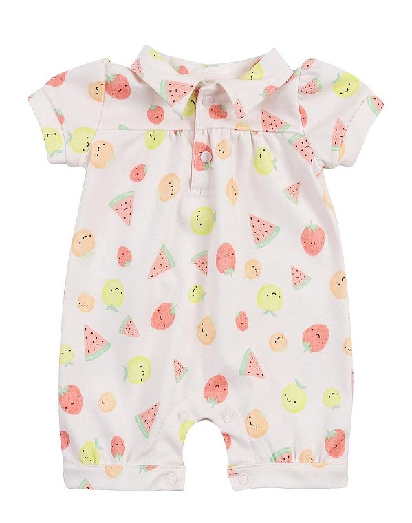 Macacão curto Romper Frutinhas Rosa Claro - Coquelicot