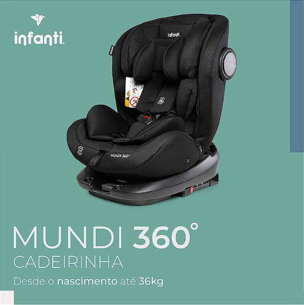 Cadeirinha Mundi 360° Preta De RN até 36kgs - Infanti