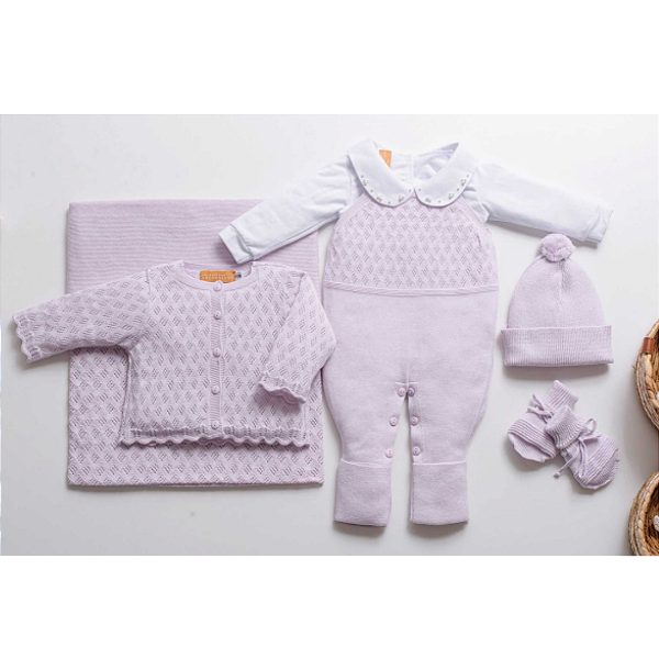 Kit Saída Maternidade Vintage Orchid Ice Lilás 6 Peças - Arcobaleno