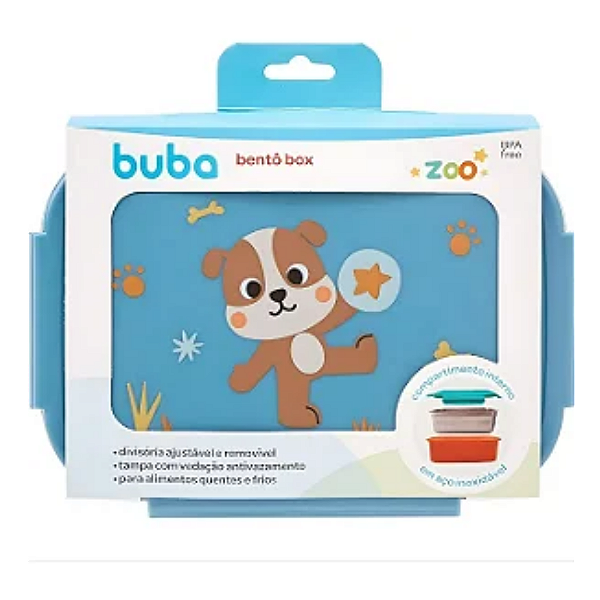 Lancheira Bento Box Aço Inox Buba Zoo Cachorro - Buba