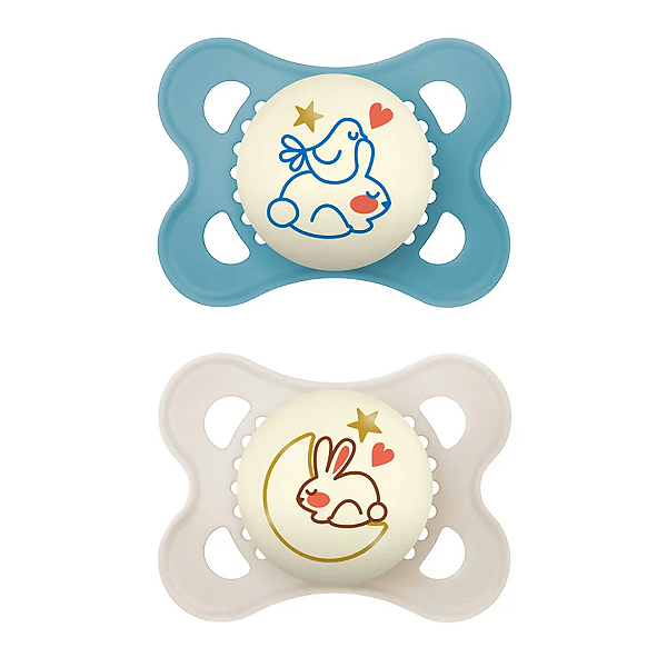 Chupeta MAM Original Night 0-6 meses Azul Embalagem Dupla