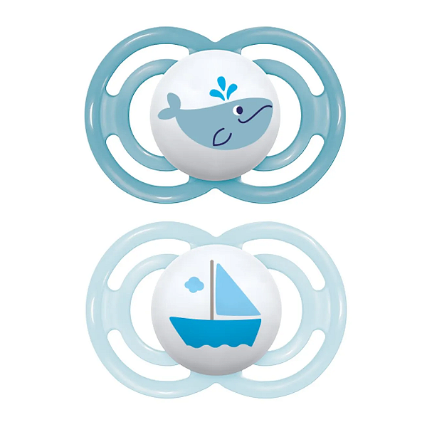 Chupeta MAM Perfect 6+ meses Azul Embalagem Dupla