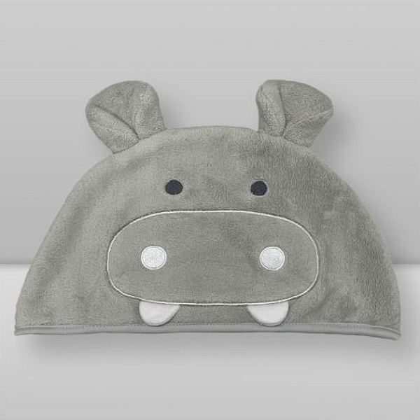 Toalha de Banho com Capuz Hipopótamo - Laço Bebê