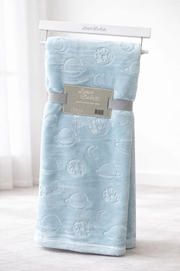 Manta Carved Space Azul - Laço Bebê