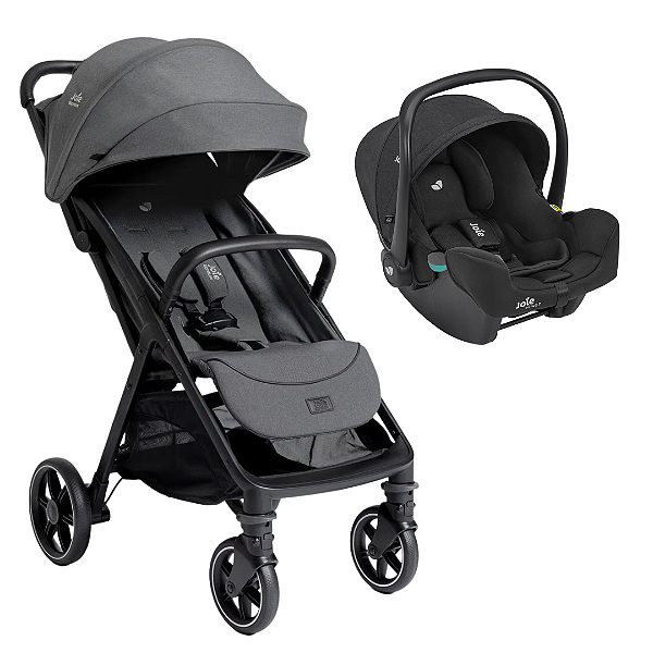 Kit Carrinho Parcel LX Ebony com Bebê conforto i-Snug Raven - Joie