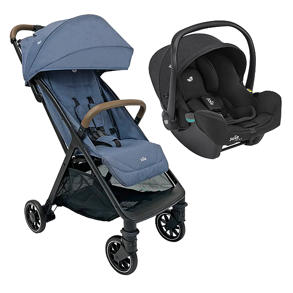 Kit Carrinho Pact Pro Light Blue + Bebê conforto i-Snug 2 Raven - Joie
