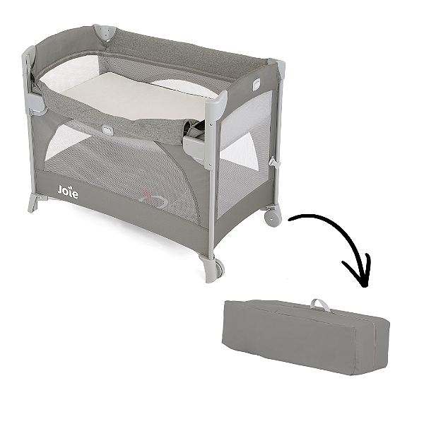 Berço portátil Kubbie Cinza Foggy Gray - Joie