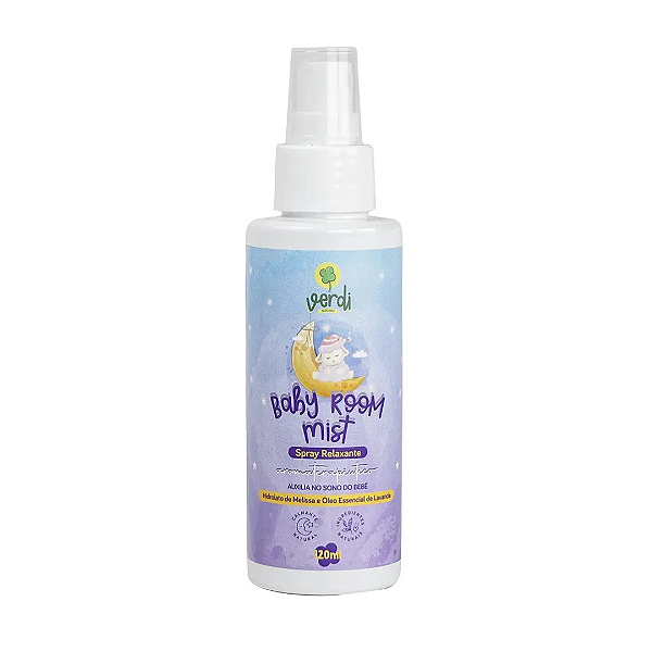 Baby Room Mist Spray Relaxante Aromaterapêutico Melissa e Óleo Essencial de Lavanda - Verdi Natural