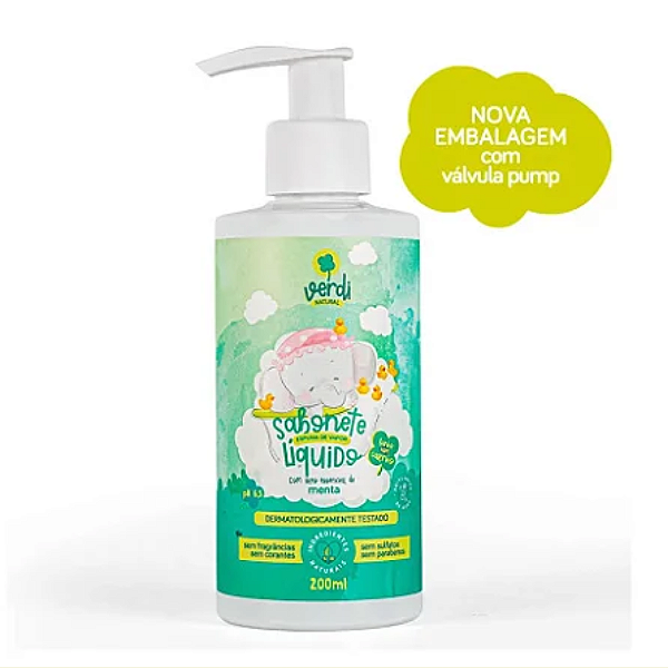 Sabonete Líquido e Shampoo 100% Natural Espuma de Vapor com Óleo Essencial de Menta
