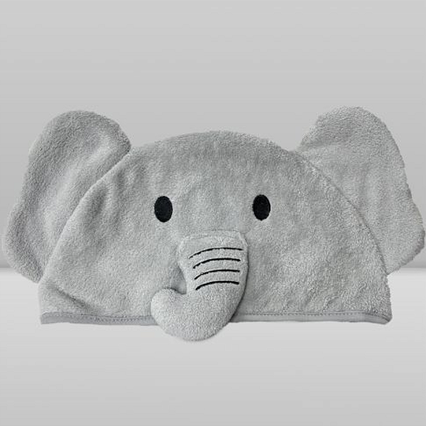 Toalha de Banho Animada Power Sec Elefante Cinza - Laço Bebê
