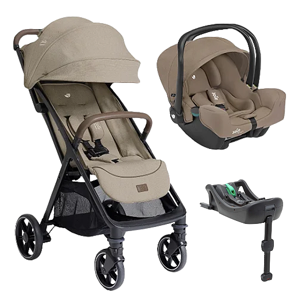 Trio Parcel LX Sandstone com Bebê Conforto i-Snug e Base Isofix - Joie