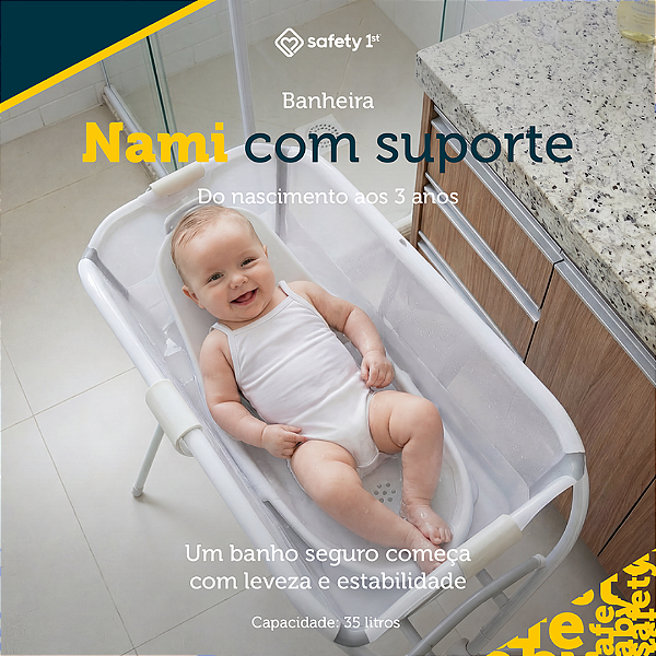 Banheira Nami com Redutor e Suporte Branca - Safety 1st