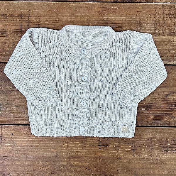 Casaquinho de tricot Estrela Areia 0 a 3 Meses