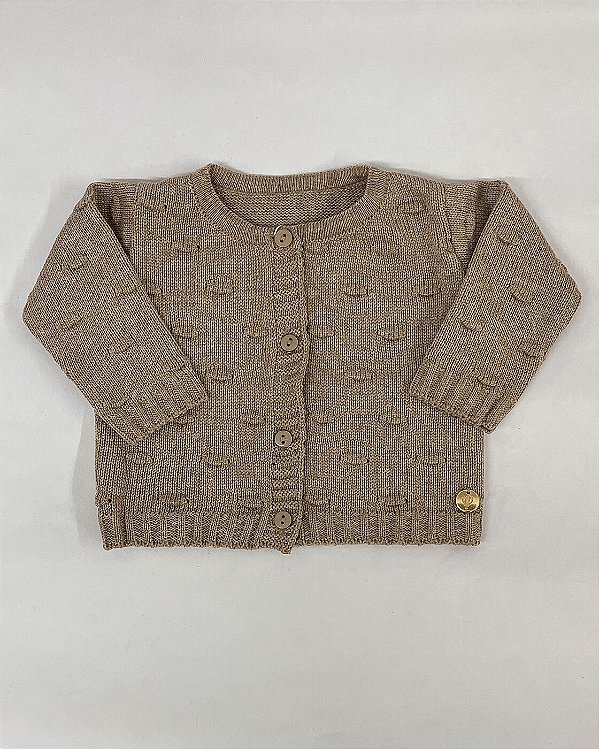 Casaquinho de tricot Estrela Dunas 0 a 3 Meses