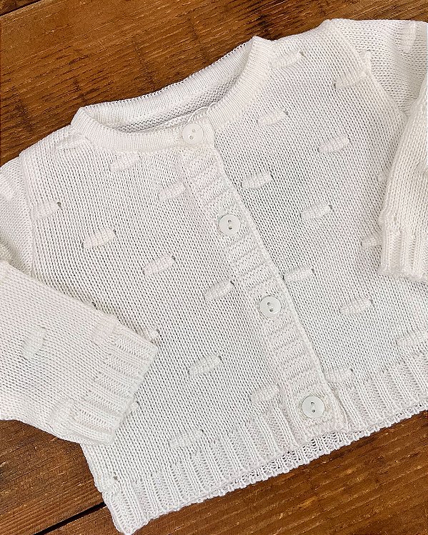 Casaquinho de tricot Estrela Offwhite 0 a 3 Meses