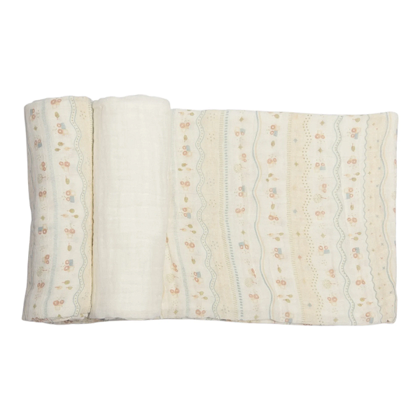 Cueiro Swaddle Soft com Bainha Papi Encantos - Tratorzinho -85 Cm X 75 Cm - 03 Unidades